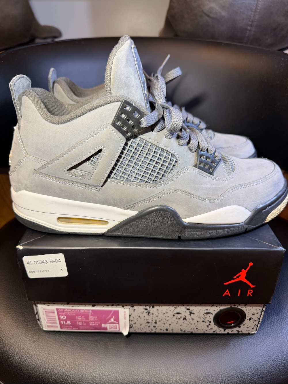 Jordan Air Jordan 4 Retro "Cool Grey" MNS Sz 10, WMNS 11.5 Nike 308497 007 Box